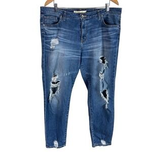 Big Star Womens Maddie Skinny Distressed‎ Jeans Plus 36 High Rise Blue Stretch